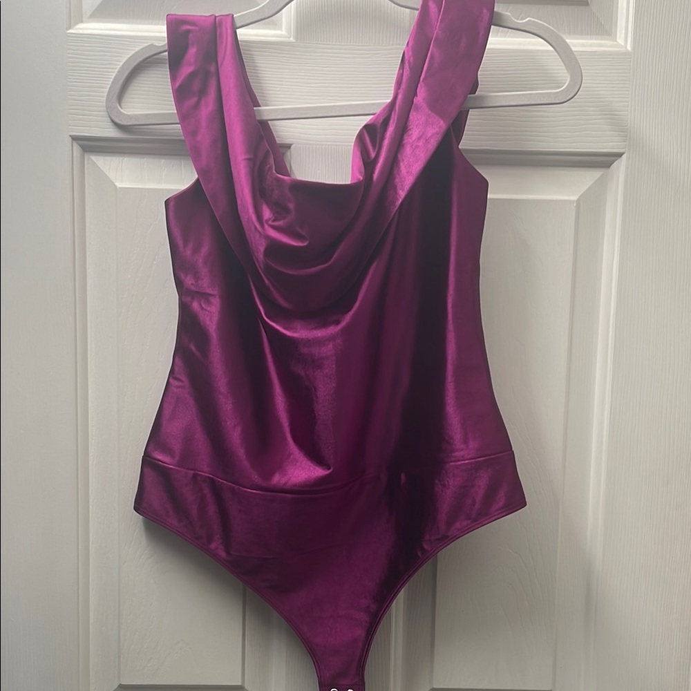 Express Satin Magenta Bodysuit